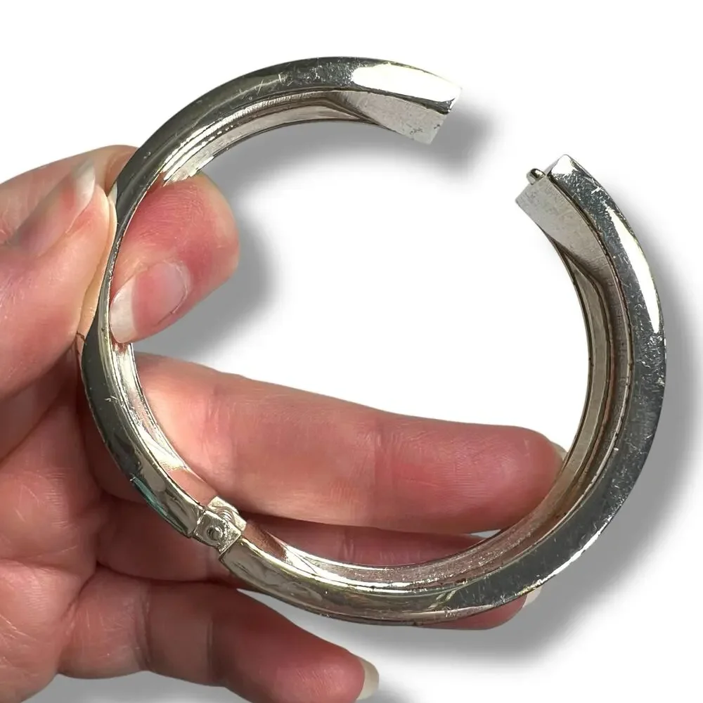 Womens Bangle Cuff Bracelet Fashion Jewelry Blue Cream Silver